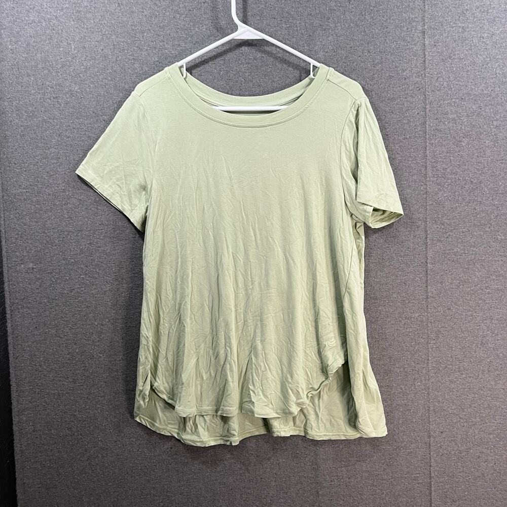 Cuddl Duds Softwear with Stretch Crew-Neck Top Herbal Green, Medium
